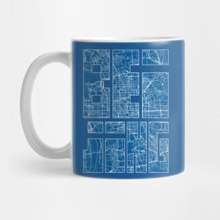 Beijing, China City Map Typography - Blueprint Mug